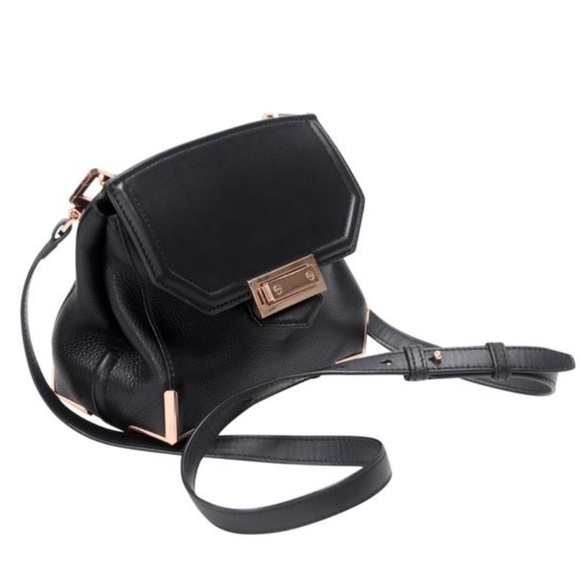 Alexander Wang Rose Gold lock black leather crossbody bag - Picture 2 of 11